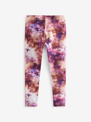 Purple/Pink Floral Printed Leggings (3-16yrs) - Image 2 of 3