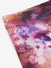 Purple/Pink Floral Printed Leggings (3-16yrs) - Image 3 of 3