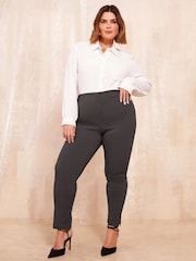 Friends Like These Grey Curve Sculpting Stretch Trousers - Image 1 of 4