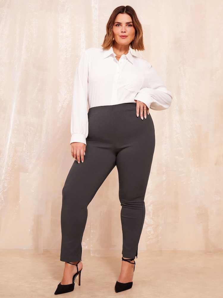 Friends Like These Grey Curve Sculpting Stretch Trousers - Image 1 of 4