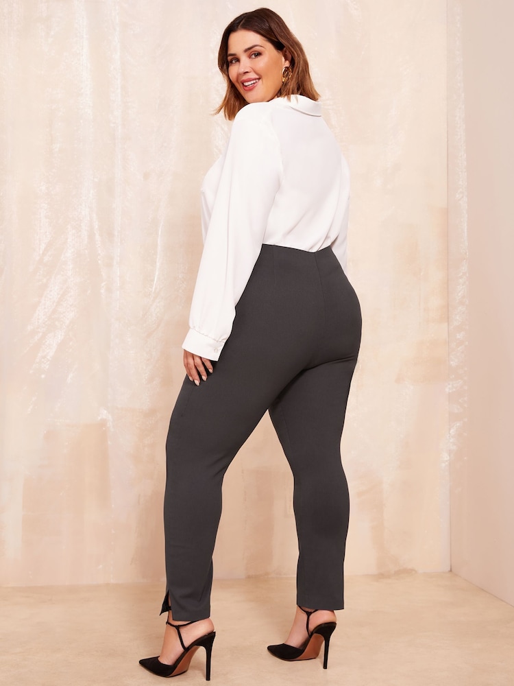 Friends Like These Grey Curve Sculpting Stretch Trousers - Image 4 of 4