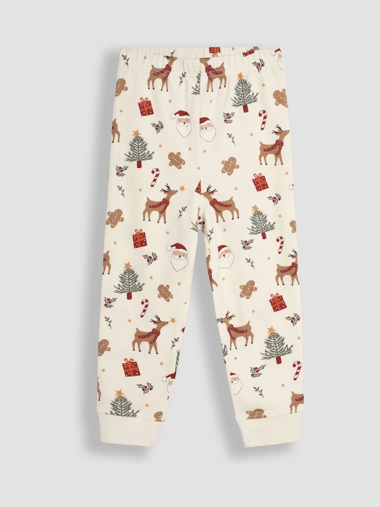 JoJo Maman Bébé Cream Pretty Christmas Pyjamas - Image 6 of 7
