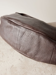 Chocolate Brown Leather Washed Sling Bag - Image 11 of 11