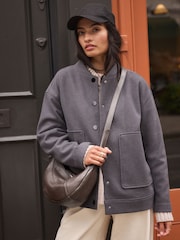 Chocolate Brown Leather Washed Sling Bag - Image 2 of 11