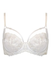 Pour Moi White India Bold Floral Embroidery Non Pad Bra - Image 3 of 4