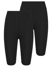 Long Tall Sally Black Stretch Cycling Shorts 2 Pack - Image 6 of 6