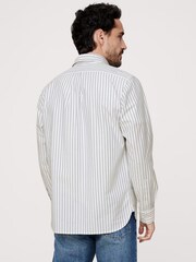 Banana Republic White Stripe Oxford Long Sleeve Shirt - Image 2 of 4