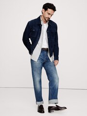 Banana Republic White Stripe Oxford Long Sleeve Shirt - Image 3 of 4