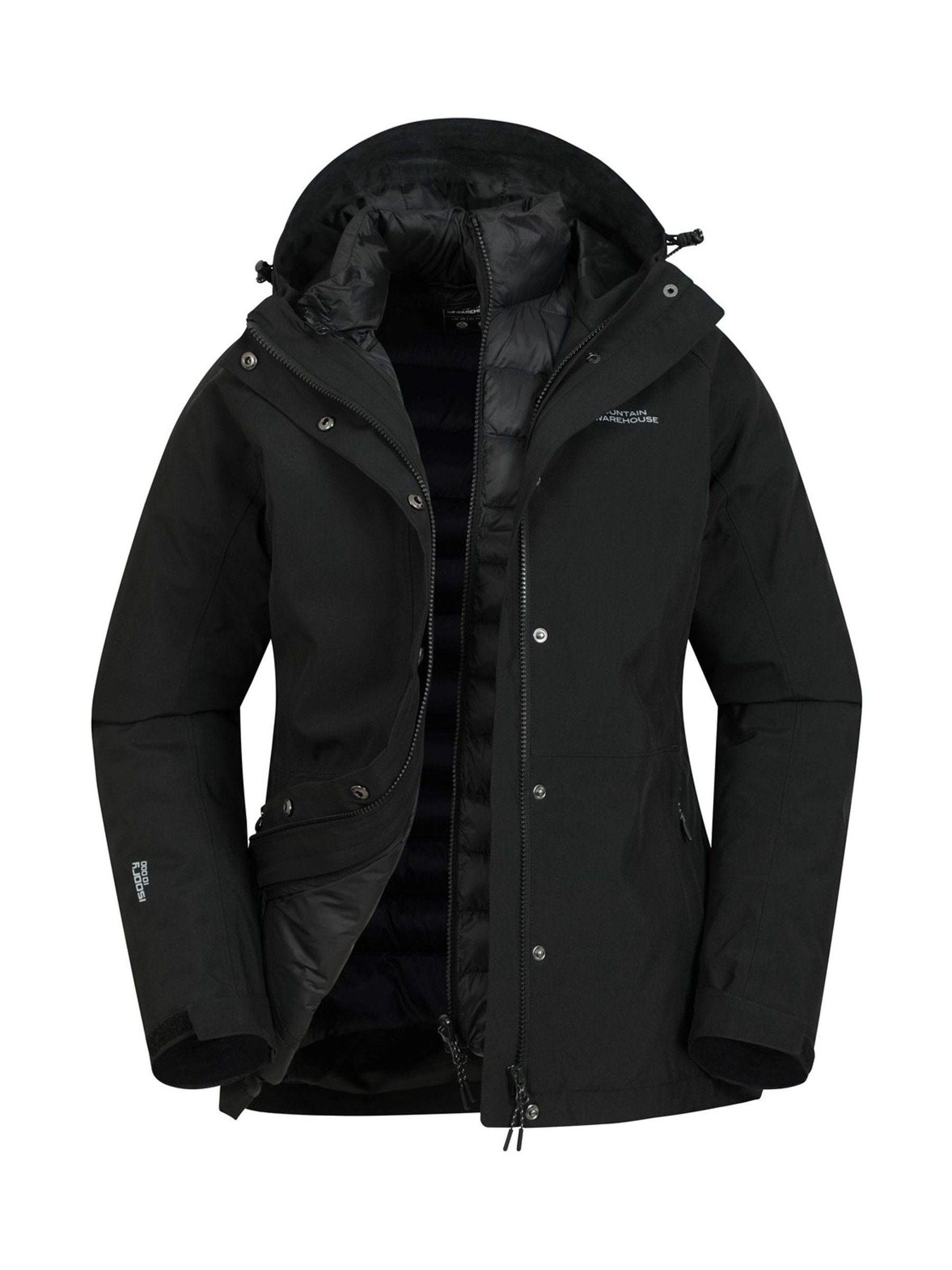 Womens black padded waterproof coat cheap