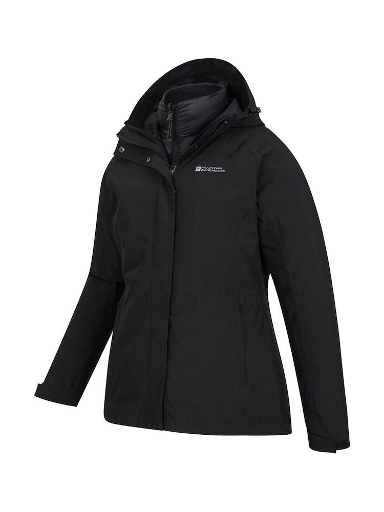 Mountain Warehouse Black Alaskan Womens 3-in-1 Waterproof Short Jacket - Image 8 of 8 Mountain Warehouse Black Alaskan Womens 3-in-1 Waterproof Short Jacket - Image 8 of 8