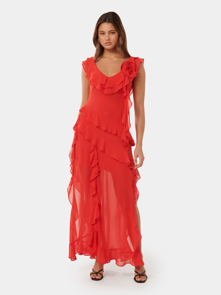 Forever New Red Olivia Ruffle Dress - Image 1 of 4 Forever New Red Olivia Ruffle Dress - Image 1 of 4