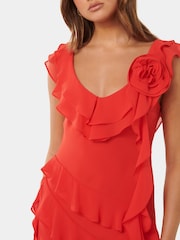 Forever New Red Olivia Ruffle Dress - Image 2 of 4