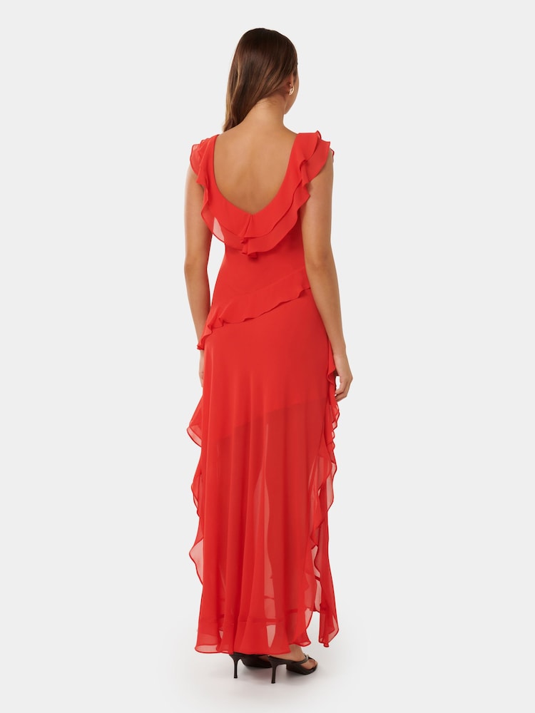 Forever New Red Olivia Ruffle Dress - Image 4 of 4 Forever New Red Olivia Ruffle Dress - Image 4 of 4