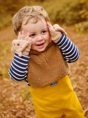 JoJo Maman Bébé Brown Bear Novelty Mittens With Fingers - Image 1 of 4
