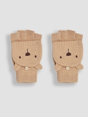 JoJo Maman Bébé Brown Bear Novelty Mittens With Fingers - Image 2 of 4