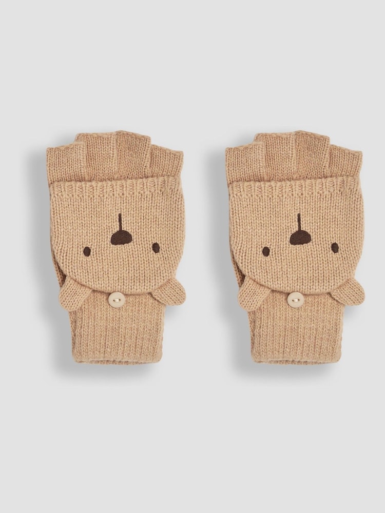 JoJo Maman Bébé Brown Bear Novelty Mittens With Fingers - Image 2 of 4