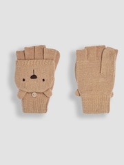 JoJo Maman Bébé Brown Bear Novelty Mittens With Fingers - Image 3 of 4