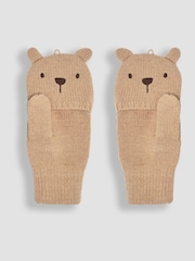 JoJo Maman Bébé Brown Bear Novelty Mittens With Fingers - Image 4 of 4