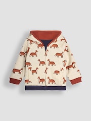 JoJo Maman Bébé Rust Fox Applique Reversible Hoodie - Image 4 of 8