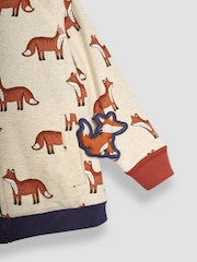 JoJo Maman Bébé Rust Fox Applique Reversible Hoodie - Image 6 of 8