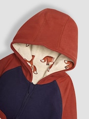 JoJo Maman Bébé Rust Fox Applique Reversible Hoodie - Image 7 of 8