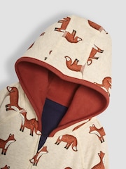 JoJo Maman Bébé Rust Fox Applique Reversible Hoodie - Image 8 of 8
