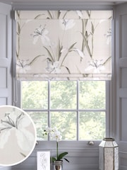 Natural Lily Floral Made to Measure 100% Cotton Roman Blind - Image 1 of 6