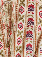 River Island Cream Floral Embellished Smock Midi Dress - Image 6 of 6