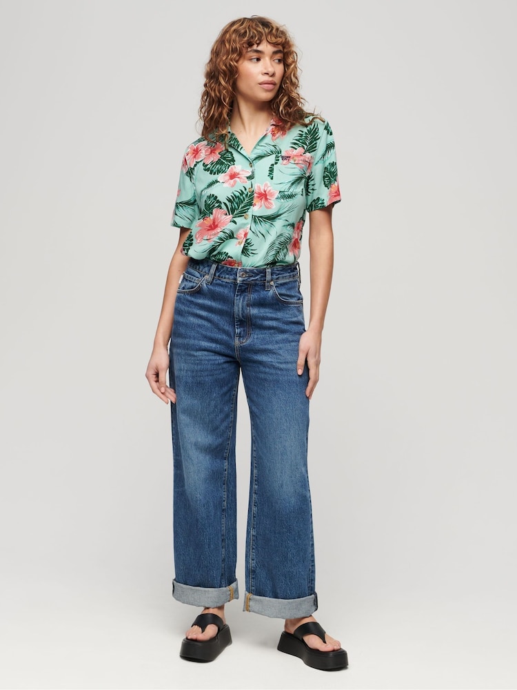 Superdry Green Beach Resort Shirt - Image 3 of 3