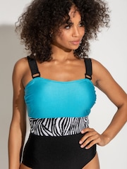 Pour Moi Animal Palm Springs Colour Block Tummy Control Swimsuit - Image 2 of 4
