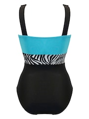 Pour Moi Animal Palm Springs Colour Block Tummy Control Swimsuit - Image 4 of 4