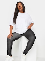 Yours Curve Black Jersey Leggings - Image 1 of 4