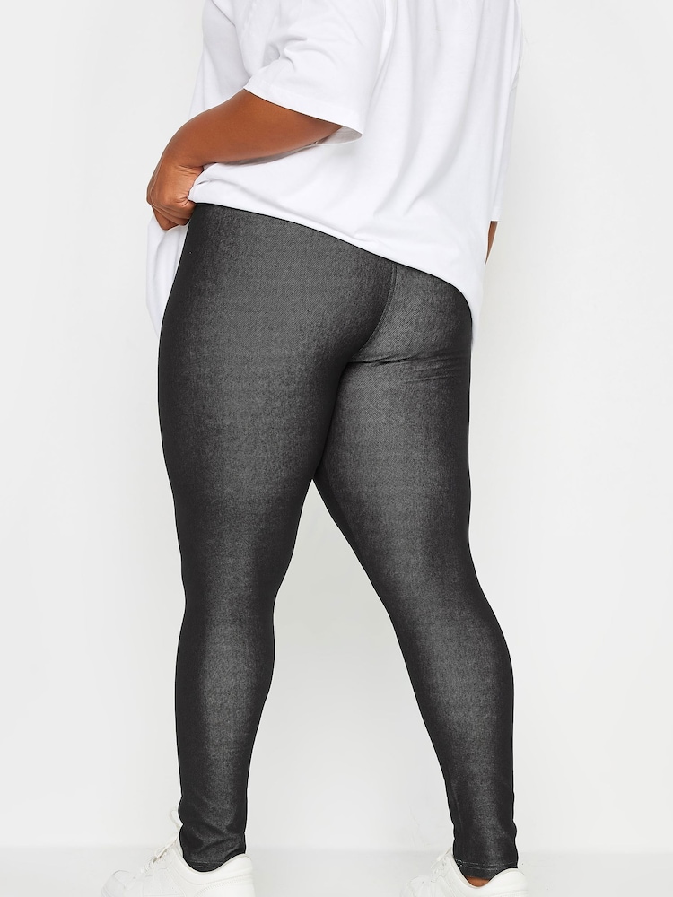 Yours Curve Black Jersey Leggings - Image 2 of 4