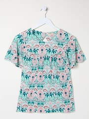 FatFace Jade Green Mirrored Paisley Top - Image 6 of 6