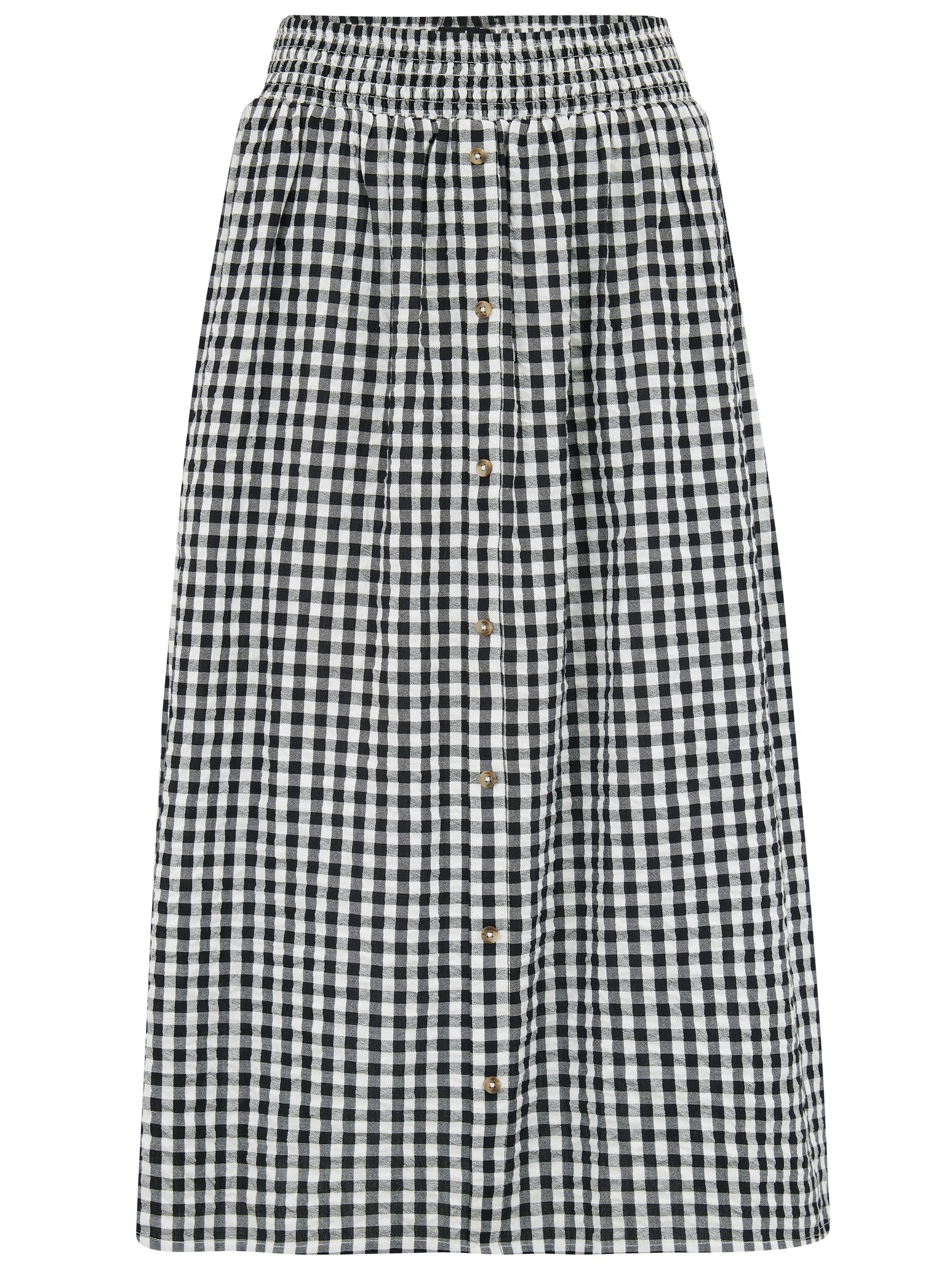 Buy Pour Moi Black Gingham 100% Cotton Deanna Shirred Waist Button