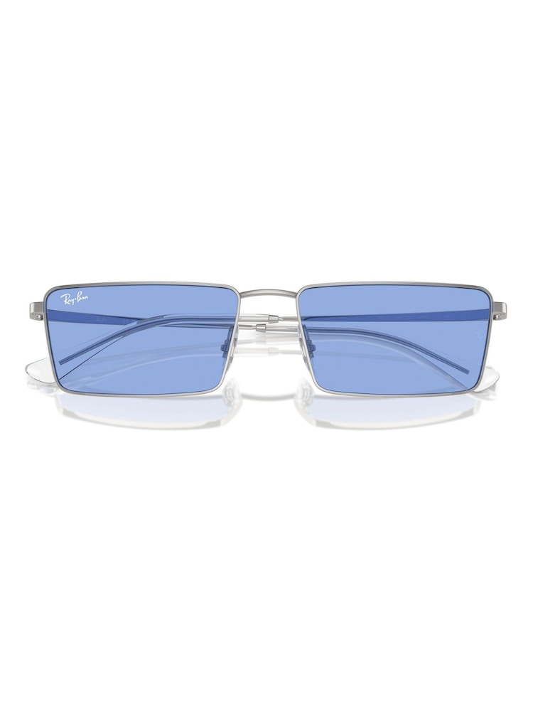 Ray-Ban Silver Tone Emy Rb3741 Rectangle Sunglasses - Image 11 of 11