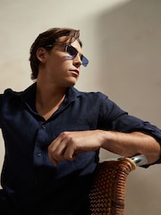 Ray-Ban Silver Tone Emy Rb3741 Rectangle Sunglasses - Image 3 of 11