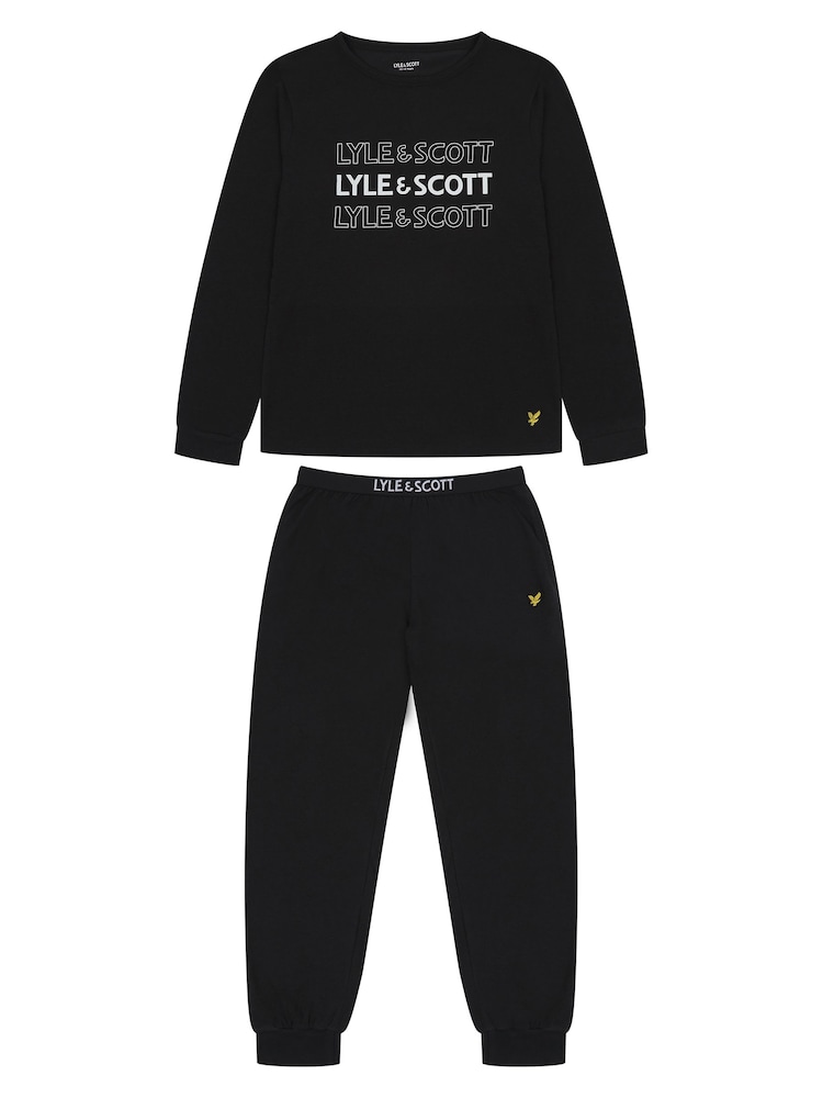 Lyle & Scott Long Sleeve Boys Burt T-Shirt and Cuffed Trousers Set - Bild 1 von 6 Lyle & Scott Long Sleeve Boys Burt T-Shirt and Cuffed Trousers Set - Bild 1 von 6