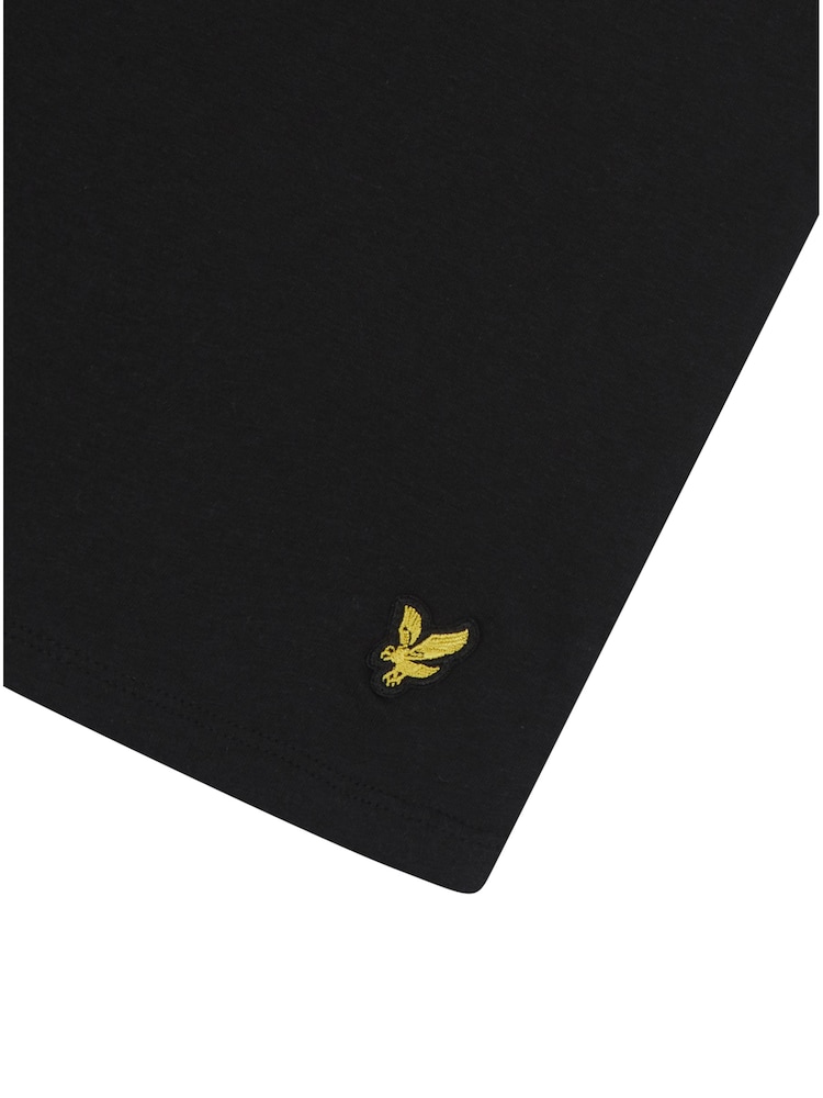 Lyle & Scott Black Long Sleeve Boys Burt T-Shirt and Cuffed Trousers Set - Image 3 of 6