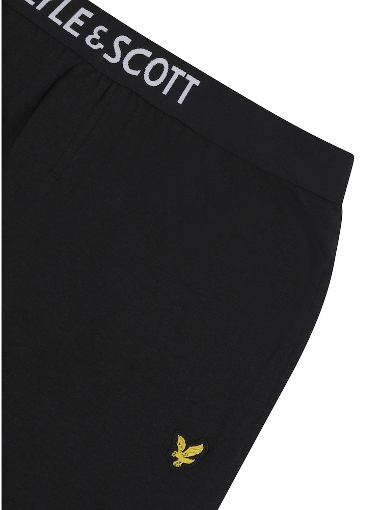Lyle & Scott Black Long Sleeve Boys Burt T-Shirt and Cuffed Trousers Set - Image 5 of 6