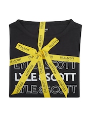 Lyle & Scott Black Long Sleeve Boys Burt T-Shirt and Cuffed Trousers Set - Image 6 of 6