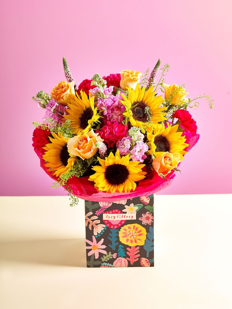 Lucy Tiffney Bright Sunflower Fresh Flower Bouquet in Gift Bag - Image 1 of 5