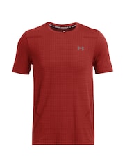 Under Armour Orange Vanish Seamless Grid T-Shirt - Image 3 of 4