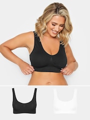 Yours Curve White Padded Seamfree Bra 2 Pack - Image 1 of 3