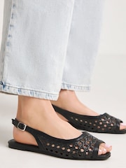 Simply Be Slingback Peep Toe Flat Sandals - Bild 1 von 4