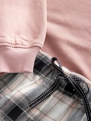 Pink Check Sweatshirt And 100% Cotton Flannel Pyjamas - Image 4 of 5