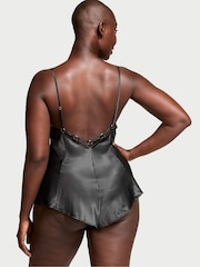 Victoria's Secret Black Jaguar Satin Playsuit - Image 2 of 3