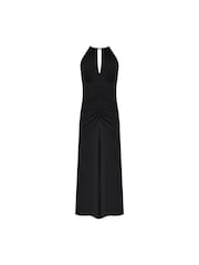 Ro&Zo Black Petite Jersey Halterneck Midi Dress - Image 4 of 4
