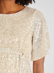 JoJo Maman Bébé Sequin Maternity Flutter Sleeve Top - Image 4 de 5
