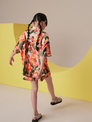 Orange Tie Dye Textured Shirt And Shorts Set (3-16yrs) - Image 3 of 8